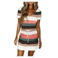 thumbnail image 3 of "pimelu Beach Dresses for Women Casual Summer, Women Summer Dresses Sleeveless Striped Lace Up Drawstring Dress V Neck Drawstring Sling Sun Dress Summer Saving", 3 of 5