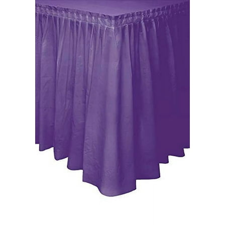 Dark Purple Plastic Party Table Skirt, 14ft