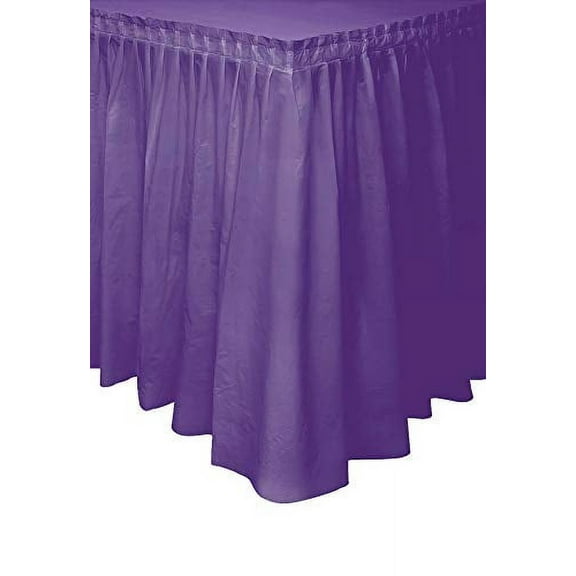 Dark Purple Plastic Party Table Skirt, 14ft
