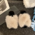 thumbnail image 5 of CHUMUD Women's Faux Fox Fur Slippers - Plush Open-Toe Mules with Cushioned Non-Slip Sole, Cozy Winter Slides, 5 of 9