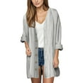 thumbnail image 3 of Women's Fashionable And Casual Solid Color V Neck Long Sleeved Button Cardigan, 3 of 9