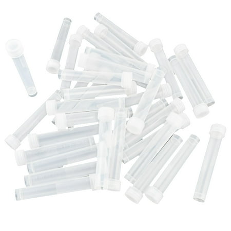 Unique Bargains 10ml Plastic Vial Tubes Sample Holder Organizer Clear White x 100