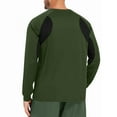 thumbnail image 6 of Stamzod Workout Shirts for Men Casual Crewneck Long Sleeve Gym Shirts Men Oversized Sweatshirt Army Green B XL, 6 of 7
