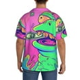 thumbnail image 3 of Sikiie Psychedelic Cartoon Frog Men's Cuban Shirt, Hawaiian Shirts, Business Casual Button Down Shirts, Short Sleeve Shirt-3X-Large, 3 of 5