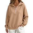 thumbnail image 2 of Quarter Zip Hoodie for Women Long Sleeve Casual Pullover Sweatshirt with Half Zipper, 2 of 5