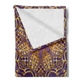 thumbnail image 2 of Purple Mandala Soft Flannel Fleece Throw Blanket, Bohemian Motif Style Design Universe Image, Cozy Plush for Indoor and Outdoor Use, 50" x 60", Purple Yellow, by Ambesonne, 2 of 5