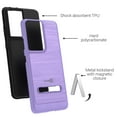 thumbnail image 4 of CoverON For Samsung Galaxy S21 Ultra 5G Phone Case, Slim Metal Kickstand Rugged Dual Layer Cover, Purple, 4 of 8