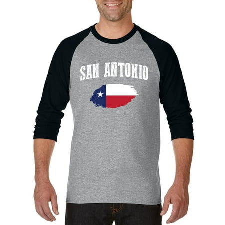 San Antonio Texas Raglan Sleeve Baseball T-Shirt