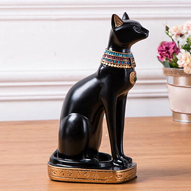 Elodie Statue de Chat Égyptien Ancien Modèle Sculpture en Résine Ornement de Collection