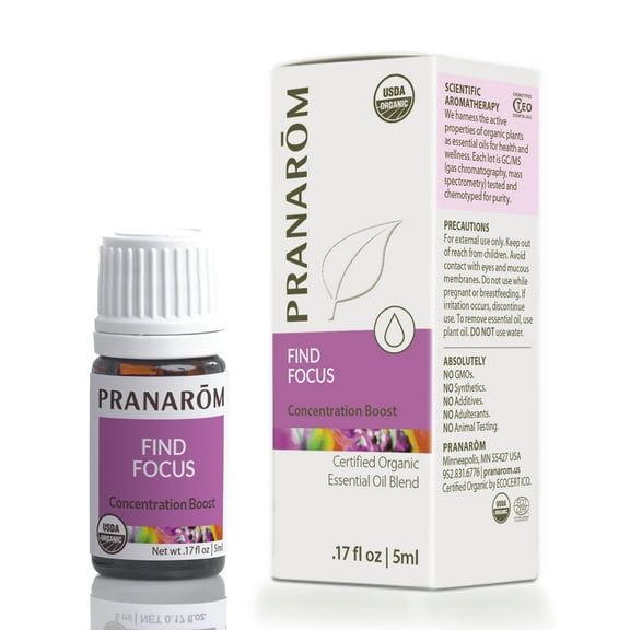 Pranarom - Find Focus Wellness Blend 5ml - Aromatherapy  - Natural Focus - Certified Organic, Invigorating Citrus Aroma, Cruelty-Free, Easy Diffusion
