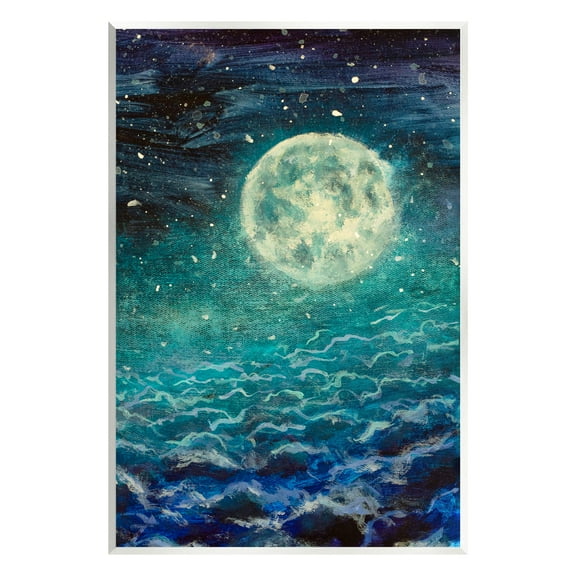 Stupell Industries Surreal Moon & Clouds Nature Painting Unframed Art Print Wall Art, 10 x 15