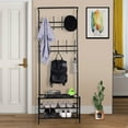 thumbnail image 3 of Giantex 3-Tier Storage Shelves, Multi-Purpose Metal Coat and Shoe Bench Rack Bag Clothes Umbrella and Hat Rack for Entryway Corner Hallway Garment, 3 of 8