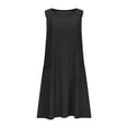 thumbnail image 4 of VBTAPA Cotton Linen Dresses for Women Summer Casual Tank Midi Dress Flowy Beach Sundresses with Pockets Navy XL, 4 of 7