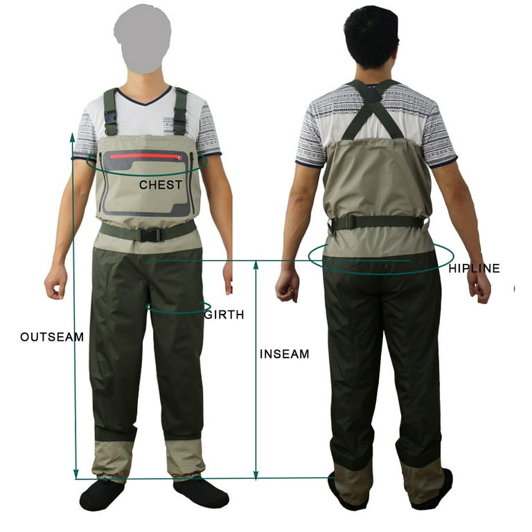 Fly Fishing Waders Clothing Portable Chest Overalls Men's Waterproof Clothes  Wading Pants Breathable Stocking Foot