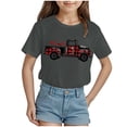 thumbnail image 1 of Akiihool Hauts pour Ado Fille Ensemble de T-Shirts pour Fille T-Shirts Graphiques à Lettres Manches Courtes Col Rond T-Shirt d'Été (Gris, 11-12 Ans), 1 of 4