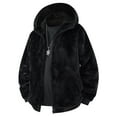 thumbnail image 2 of Miluxas Mens Winter Coats Fashion Faux Fur Thicken Warm Jacket Cozy Plus Size Fuzzy Parka Coats Fluffy Collar Cardigan Overcoat Black, 2 of 3