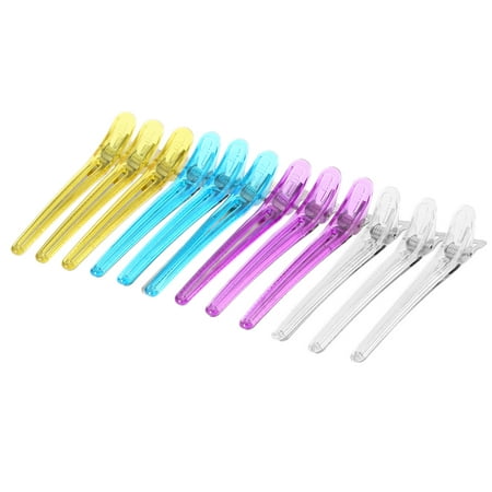 12Pcs Colorful Hair Grip Clips Hairdressing Sectioning Cutting Clamps Professional Plastic Salon Styling Hair Grip Clips