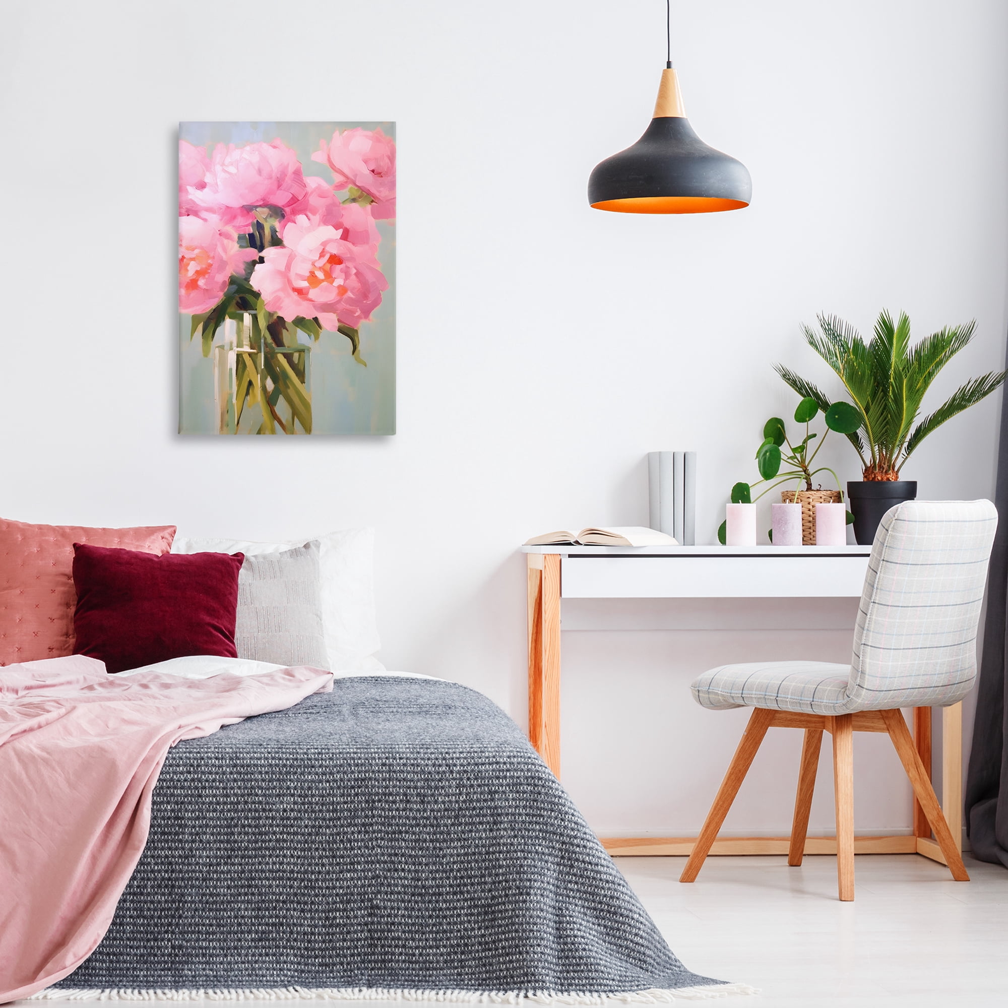 Stupell Industries Blush Pink Roses Botanical & Floral Painting Gallery Wrapped Canvas Art Print Wall Art, 20 x 30