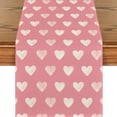 thumbnail image 4 of FYTPOV Flax Table Runner, Valentines Day Decorations, Hearts Printed Pink Table Runner for Wedding Party, Christmas Runner for Table Home Decor, 13x35 inch, 4 of 5