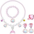 thumbnail image 1 of Conjunto de joyas Yashi para niñas collar pulsera pendientes anillo sirena, 1 of 5