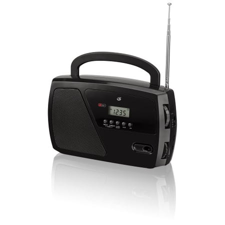GPX R633B Portable Shortwave AM/FM Clock Radio (Black)