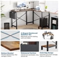 thumbnail image 4 of AENKYO 50" Reversible L-Shaped Computer Desk with Storage Bag & CPU Stand, Corner Desk for Home Office or Gaming, Rustic Brown, 4 of 7