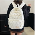 thumbnail image 3 of Clearance！Polka Dot Backpack Set 3Pcs Cute Daypack Kawaii Nylon Backpacks for Travel Daily Use White, 3 of 8