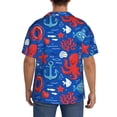 thumbnail image 3 of Gukieu Nautical Animals Print Men's Short-sleeved Shirts, Button-down Pocket Shirts, T-shirts, Beach Vacation Travel Summer Clothing-Small, 3 of 5