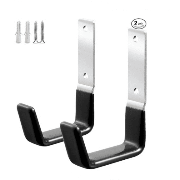 Heavy Duty Steel Garage Hooks,Garage Storage Utility Hooks,Anti-Slip Garage Hooks,Garage Garden Tool Organizer,Steel Wall Mount Hooks, Garden Hose Hanger, Garden J Hooks (Small-2PC)