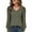 001_Army Green, variant on JGNGSHN Womens Long Sleeve Shirts Ribbed V-Neck Side Swing Fork Lace Tops Business Blouses 2025 Fall Fashion Outfits Clothes