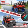 thumbnail image 3 of VIBESPARK 24V 2 Seater Ride on Car, 2WD/4WD Switchable Car Truck with Remote Control, Powered 4 x 200W Motors Ride on Toys for Kids, Colorful LED Head Lights, Bluetooth, MP3, Red, 3 of 11