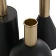 thumbnail image 5 of DecMode 3 Candle Black Wood Geometric Candle Holder with Varying Shapes and Gold Accents, Set of 3, 5 of 10