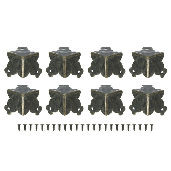 8 Pcs Decorative Box Corner Covers, 27mm Metal Edge Guard, Bronze
