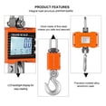 thumbnail image 4 of 1000kg/ 2204lbs Digital Hanging Scale Portable Heavy Duty Crane Scale LCD Backlight Industrial Hook Scales Unit Change ,Reliability, 4 of 7