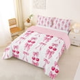 thumbnail image 2 of jejeloiu Ribbon Bow Knot Full Size Comforter Sets,Pink Bows Cherry Bedding Sets For Bowtie Lover Reversible 3pcs, 2 of 7