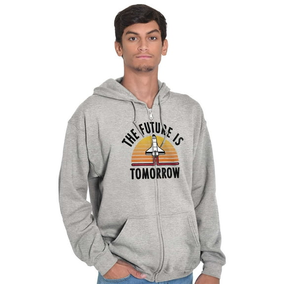 Future Tomorrow Space Sci-Fy Geeky Unisex Fleece Graphic Zip Up Hoodie Brisco Brands 2X