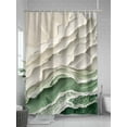 thumbnail image 5 of Abstract Green Shower Curtain, Beige Ocean Wave Oil Painting Style Modern Waterproof Shower Curtain Set with 12 Hooks Lightweight Washable Fabric Shower Curtains for Bathroom 60x72 Inches, 5 of 6