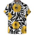 thumbnail image 5 of Camisa de moda con estampado de flores en 3D para hombre, camisas hawaianas de manga corta con solapa de verano, blusa holgada con botones y flores para la calle, 5 of 5
