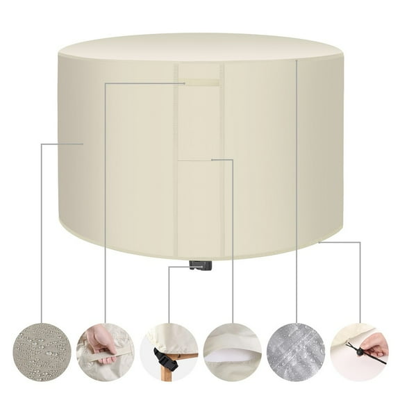 420D Round Patio Furniture Covers,Waterproof Outdoor Table Chair Set Covers,Seat Cover,Dining Table Cover for Outdoor Furniture Set A2