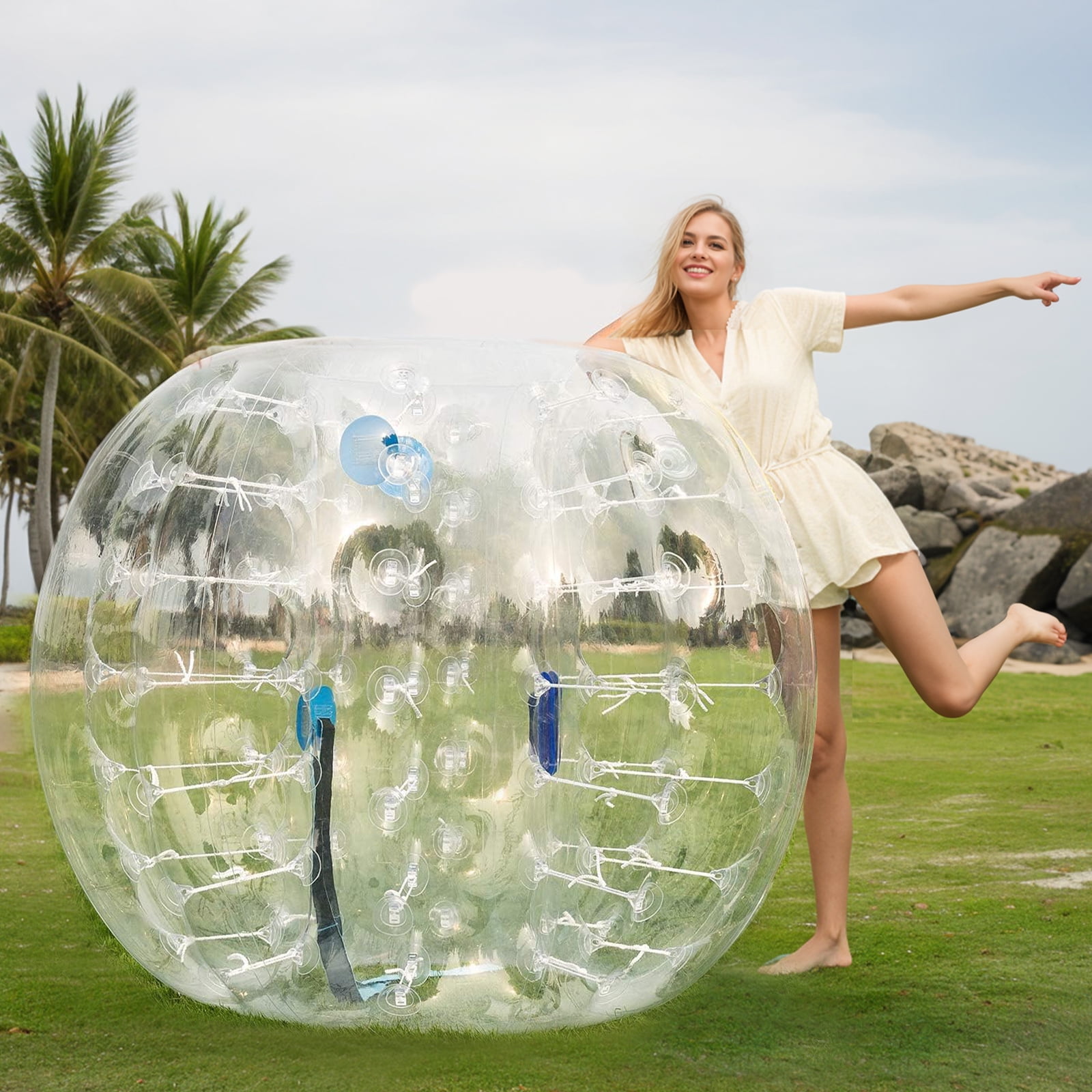 KFFKFF 4FT/1.2M Inflatable Bumper Balls 2-Pack Sumo Zorb Balls for