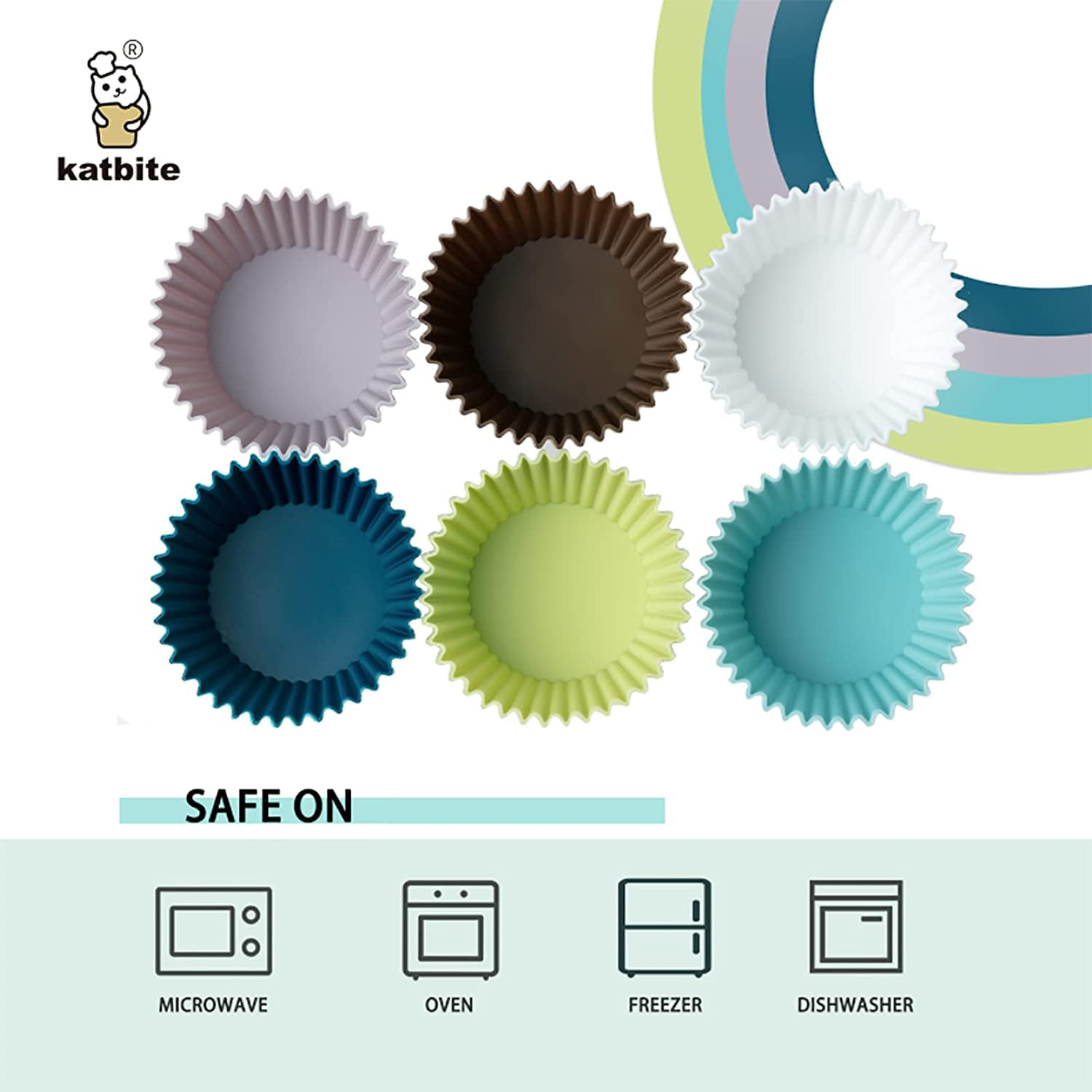 Katbite Silicone Cupcake Baking Cups 24 Pack, Heavy Duty Silicone Baki –  JZKATBITE
