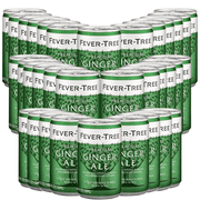Fever Tree Premium Ginger Ale - Mixer and Soda - Refreshing Beverage for Cocktails & Mocktails 150ml Can