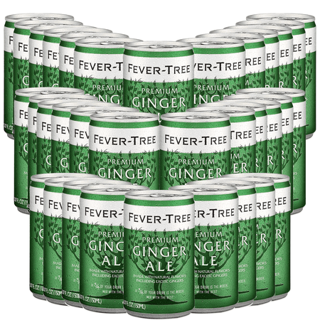 Fever Tree Premium Ginger Ale - Mixer and Soda - Refreshing Beverage for Cocktails & Mocktails 150ml Can