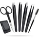 thumbnail image 1 of Zhuge Juego de pinzas de 6 piezas, kit de pinzas para cejas que incluye 4 pinzas, 1 tijera curva, 1 cepillo para cejas para eliminar el vello facial y los pelos encarnados, 1 of 5