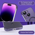 thumbnail image 6 of Magnetic case for iPhone 15 Puls  Phone Case for Women, Matte Luxury Soft Metallic Luster Design with Camera Lens Protector, Compatible with Magsafe Case for iPhone 15 Pro Max "-Purple, 6 of 7