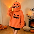 thumbnail image 5 of Halloween sweatshirt kids, long sleeve Halloween hoodie for children, Long Sleeve Pullover Hooded Top with Front Pocket fall sweatshirt kids, 5 of 7