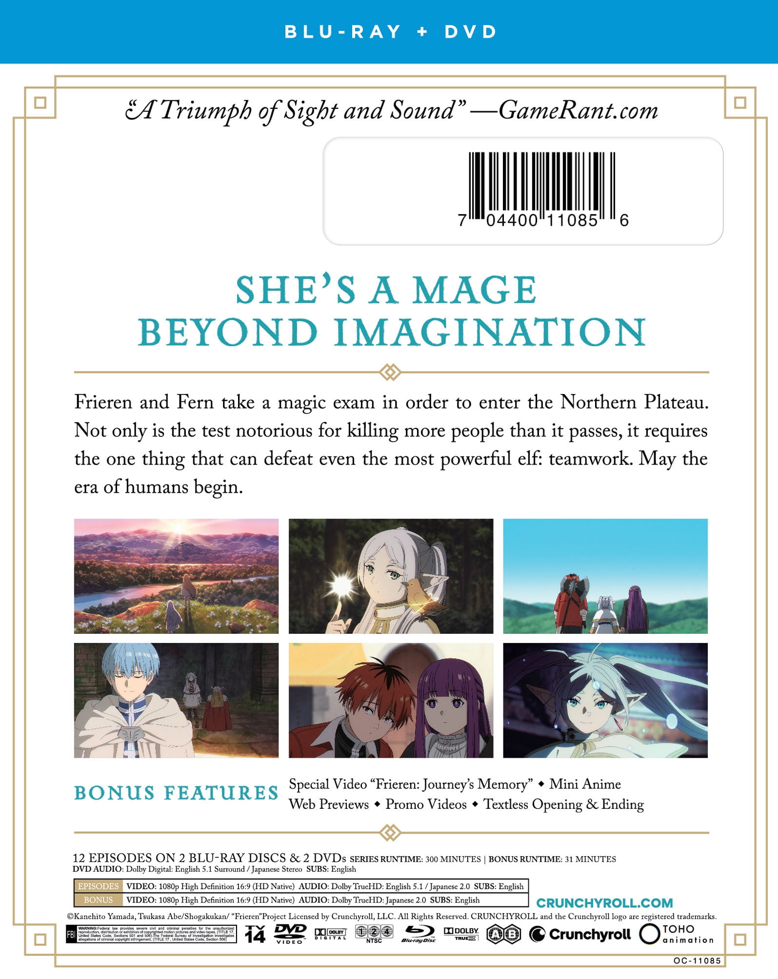 Frieren: Beyond Journey's End: Part 2 (Blu-ray + DVD) Crunchyroll Afventure, Animated, Anime-shonen