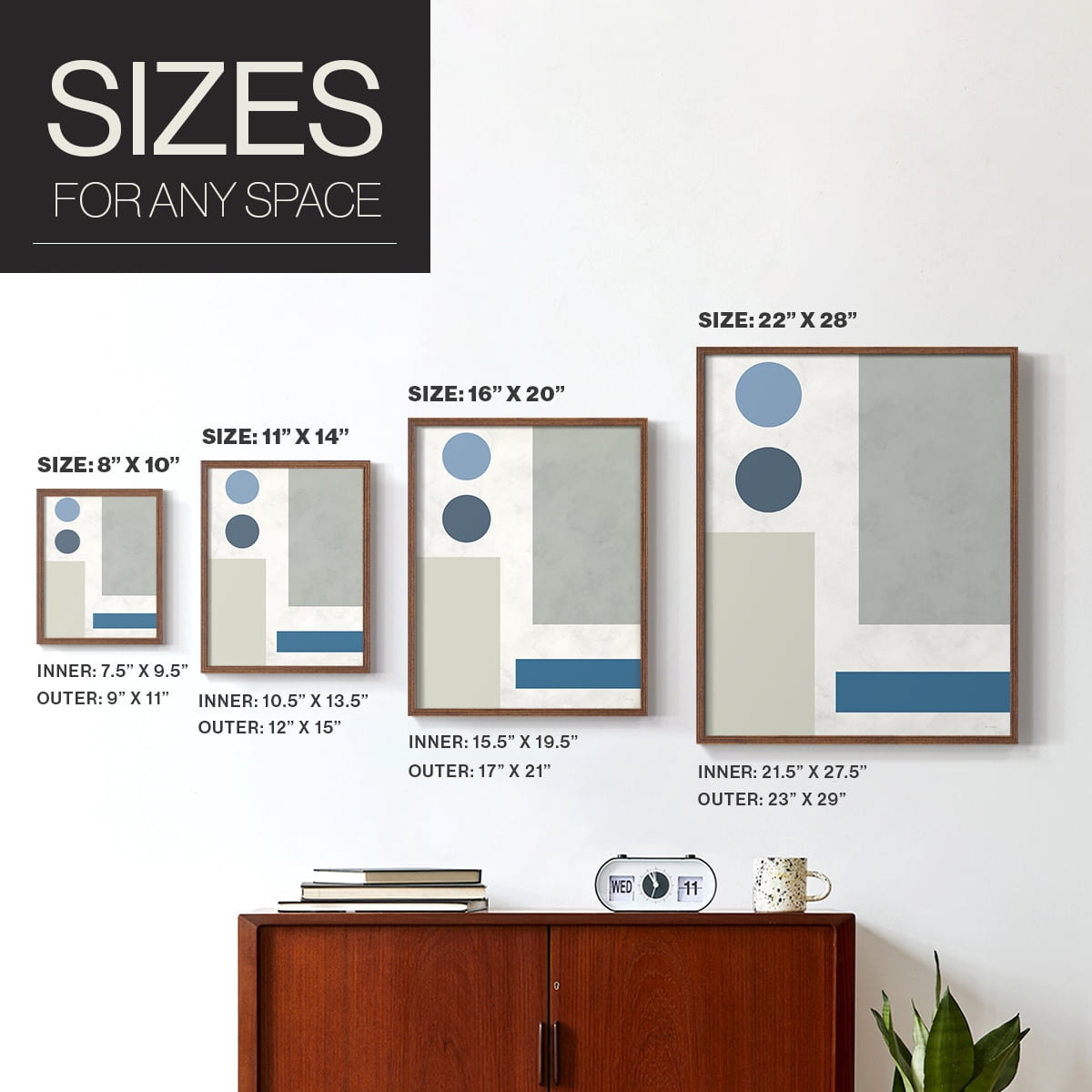 Stars Align I in Brown Solid Wood 8 x 10 Framed Print