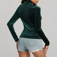 thumbnail image 7 of Aboser Women's Turtleneck Velvet Shirts Slim Fit Y2k Tops Soft Long Sleeve Basic Shirt Solid Color Casual T-Shirts Cozy High Neck Plain Blouses, 7 of 7