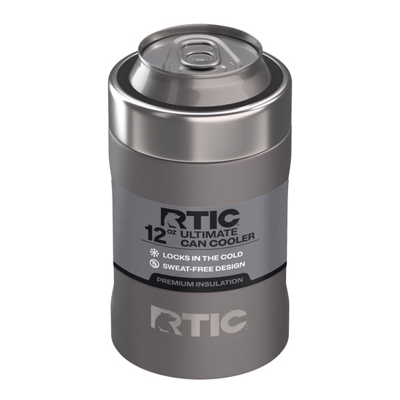 RTIC 12 oz Stainless Steel Insulated Ultimate Can Cooler, Fits 12oz Cans, Graphite